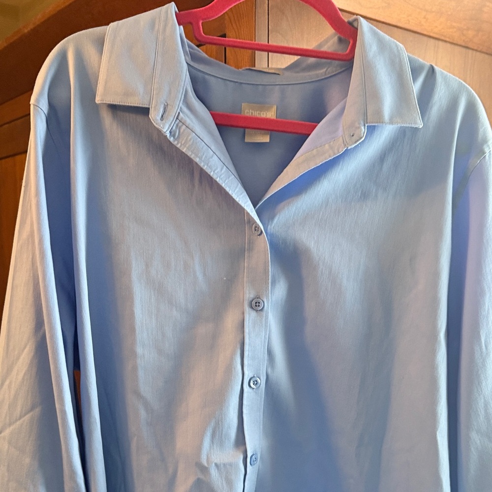 Chico's Sky Blue Casual Button Down Shirt